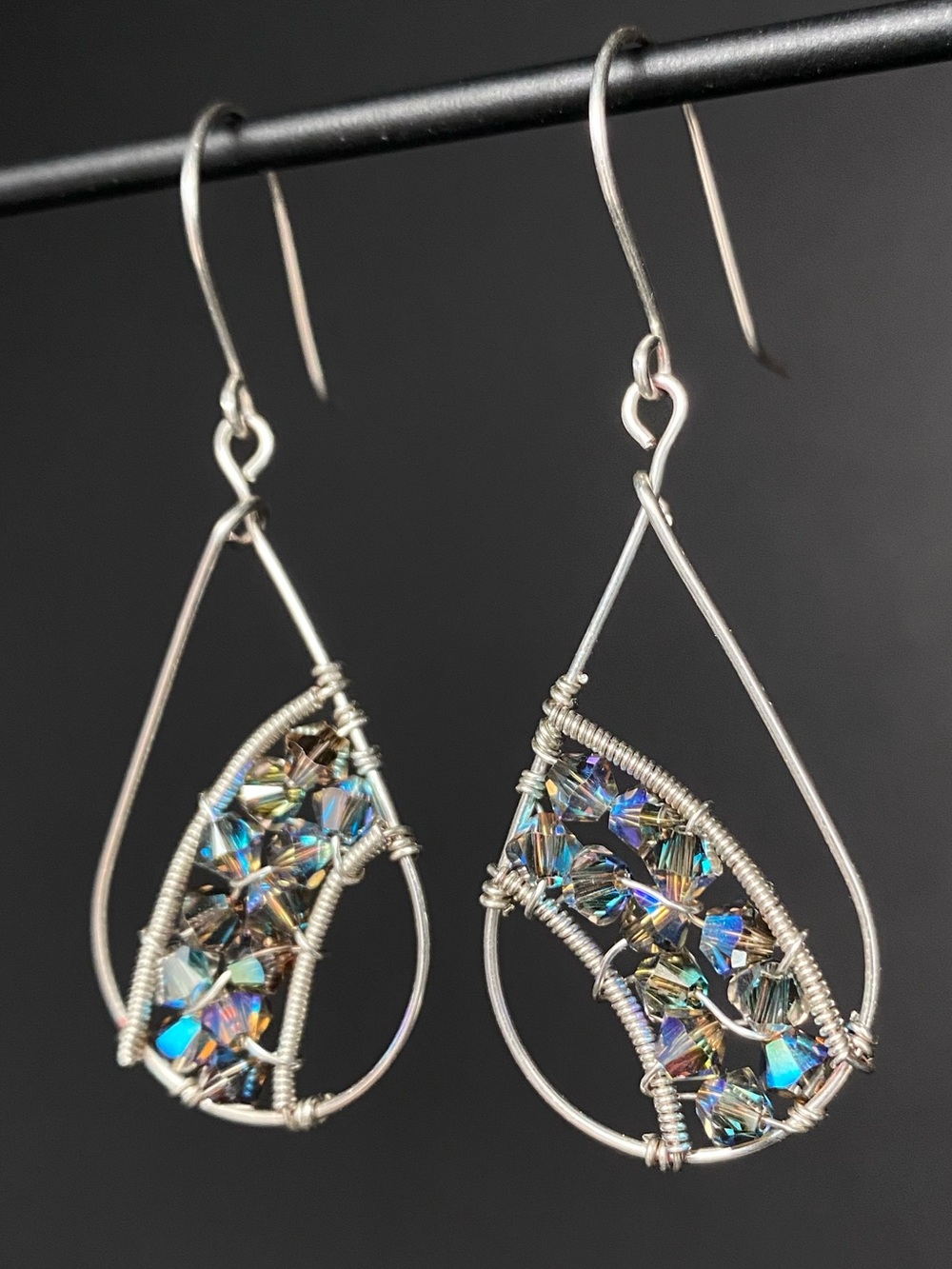 Sterling Silver & Swarovski Crystal Drop Earrings
